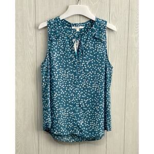 Fun2Fun Blue Green Teal Floral Sleeveless Top Small NWT